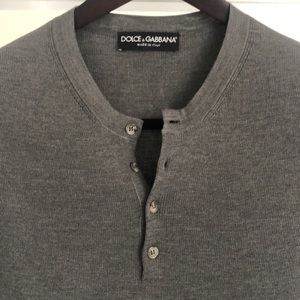 NWOT Dolce and Gabbana Silk Ribbed Henley